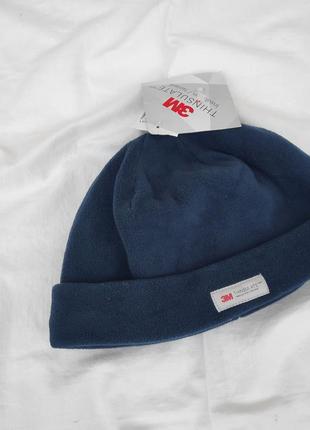 Флисовая шапка ✨thinsulate✨синяя шапка на флисе шапочка с отворотом pro company 3m thinsulate синяя2 фото
