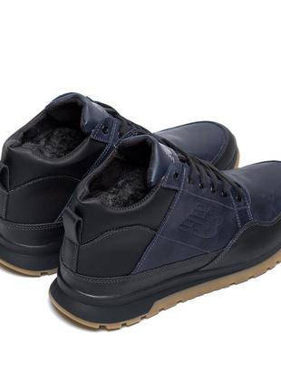 Мужские зимние кожаные кроссовки new balance clasic blue