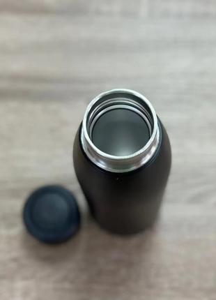 Бутылка-термос "moji" металлическая, чорная 500 мл2 фото