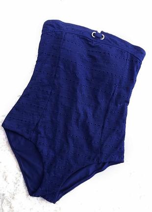 Шикарний відрядний купальник-бандо насиченого синього кольору (кобальт), hampton republic
