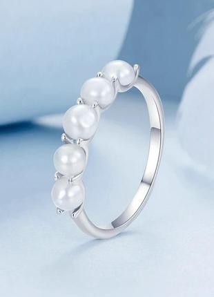 Изящное серебряное кольцо с натуральным жемчугом2 фото