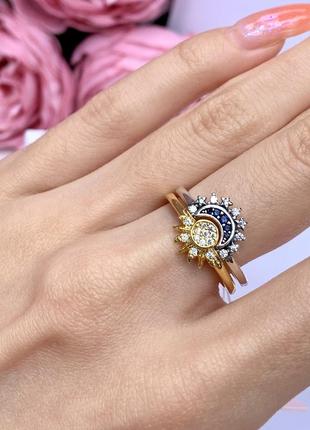 Кольцо пандора серебро 925 золото кольцо pandora «блестящее солнце и луна» кольцо кольцо оригинальное кольцо пандора новая бирка пломба4 фото