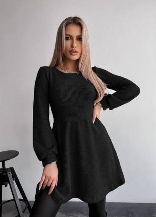 Женское ангоровое платье, юбка клëш