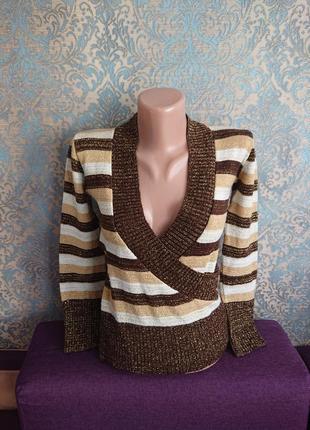Женский свитер на запах р.42 /44 кофта джемпер пуловер свитшот1 фото