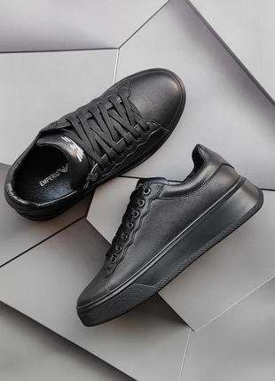 Кроссовки женские armani (армани) черные 36-41