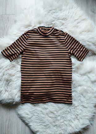 💛🩵💜 крутая водолазка в полоску с коротким рукавом