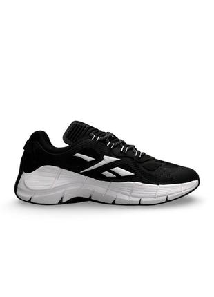 Мужские кроссовки reebok zig kinetica черные с белым рибок кинетика весенние осенние (b)5 фото