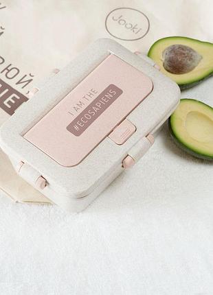Ланч бокс jooki "ecosapiens" из экоматериала, розовый 950 мл.