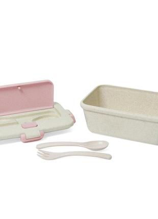 Ланч бокс jooki "ecosapiens" из экоматериала, розовый 950 мл.