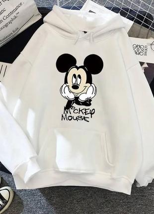 Жіноча стильне біле легке худі mickey disney 2024