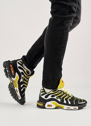 Мужские кроссовки nike air max plus black yellow white8 фото