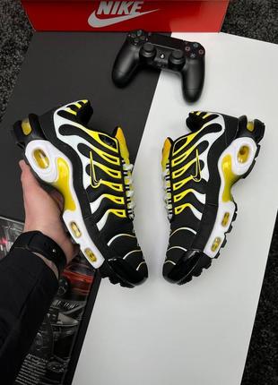 Мужские кроссовки nike air max plus black yellow white1 фото