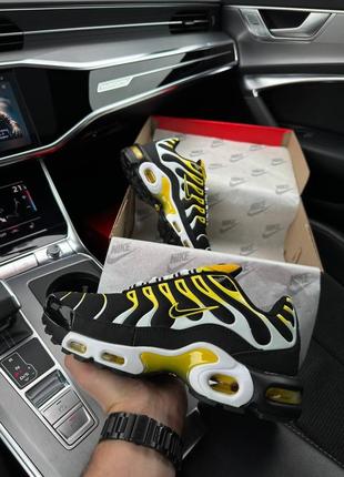 Мужские кроссовки nike air max plus black yellow white3 фото