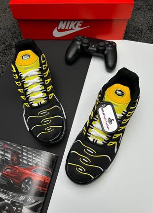 Мужские кроссовки nike air max plus black yellow white4 фото