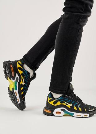 Мужские кроссовки nike air max plus black teal yellow10 фото