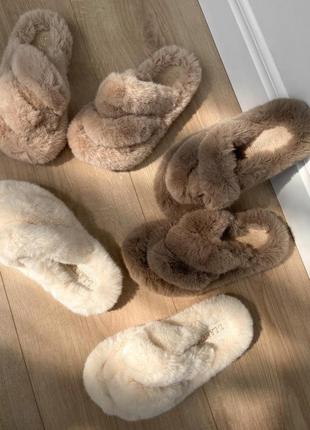 Капці з хутра. хутряні капці. жіночі капці. домашні капці.