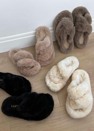 Капці з хутра. хутряні капці. жіночі капці. домашні капці.