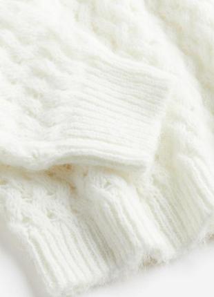 H&m zara mango george gap укороченный свитер крупной вязки вязанный светр белый джемпер полувер h&amp;m p.xs - s3 фото