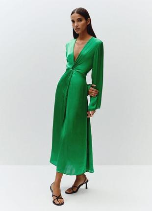 Атласна сукня міді mango / атласное платье миди1 фото