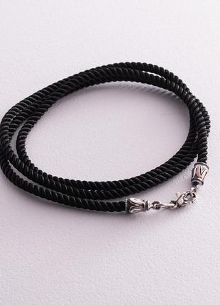 Шелковый шнурок с серебряной застежкой 
(3мм) 184561 фото