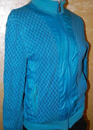 Стильная олимпийка джемпер кофта худи жакет на молнии синий бирюзовый2 фото