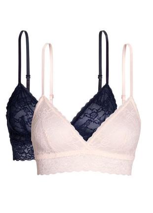 Бюстгальтер h&m non-wired lace bra - s