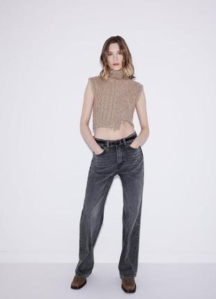 Короткий жилет бежевий zara new