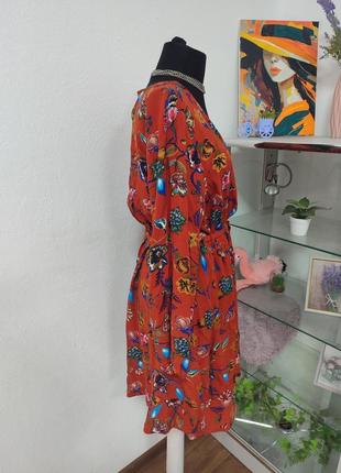 Стильное батальное платье трапеция, цветочный принт, имитация запаха,вискоза3 фото