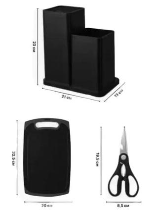 Набор кухонных принадлежностей и ножей kitchen кухонные аксессуары из силикона с бамбуковой ручкой черный3 фото