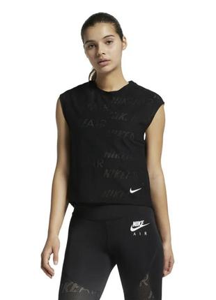 Майка nike air dri-fit спортивная футболка новая оригинал бег йога зал черная1 фото