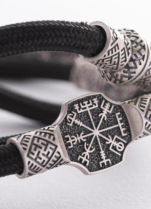 Шелковый шнурок "вегвизир. сварга" с серебряными 
вставками 9859 фото