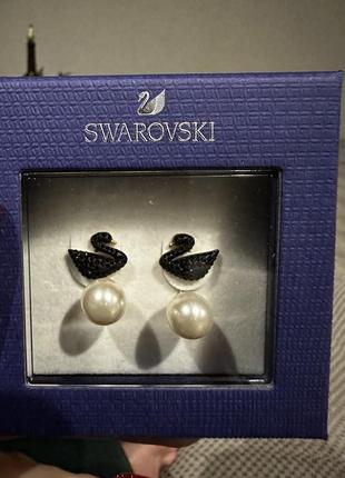 Серьги swarovski iconic swan3 фото