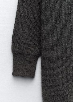 Трикотажный удлиненный свитер, кардиган, (платье) zara, коллекция 2024, размер s9 фото