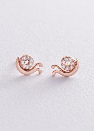 Золоті сережки — пумерети "равлик" із діамантами 
317262421