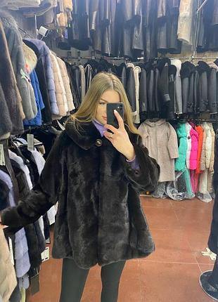 Шуба норкова махагон шуба з капюшоном автоледі норкова шуба
