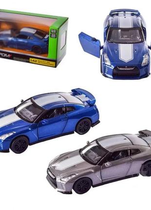 Металева інерційна модель машини автопром 1:42 nissan gt-r (r35) 2 кольори