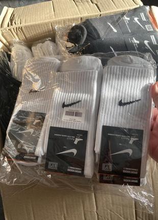 Новинка!!! 12 пар в упаковці, шкарпетки nike високі білі 36-40 та 41-44 р.