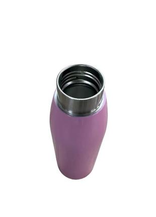 Бутылка-термос "moji" металлическая, розовая 500 мл2 фото