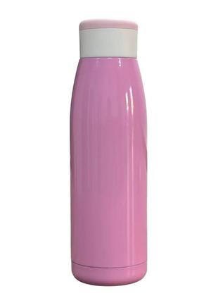 Бутылка-термос "moji" металлическая, розовая 500 мл1 фото
