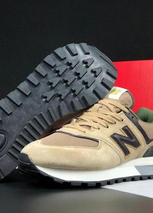 Чоловічі кросівки new balance 574 classic  пісочні з чорним