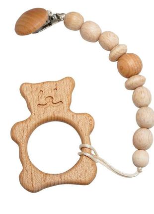 Гризунець-держатель, детская игрушка jooki "медвежонок" деревянная.