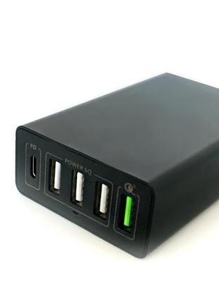 Зарядное устройство для смартфона (блок питания) tm kedo  (4 usb-порта и type-c порт)