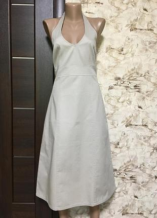 Акция!!стильный джинсовый сарафан трапеция,винтаж,нюд,lindex