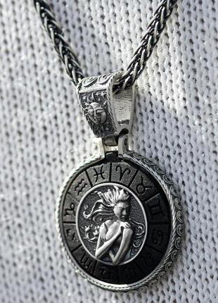 Срібний кулон "знак зодіаку діва" з ебеном 
1041діва4 фото