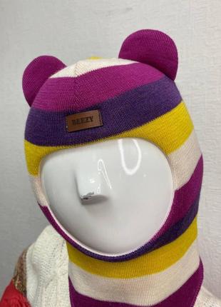 Шапка-шлем для девочки детская beezy в полоску