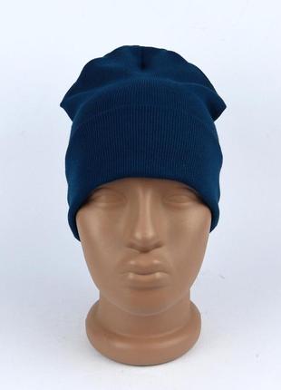 1544-89син синяя шапка для мальчика рубчик тм авекс размер 49-50,51-523 фото