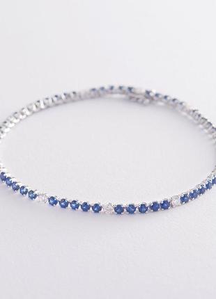 Золотой браслет с сапфирами и бриллиантами 
бр634