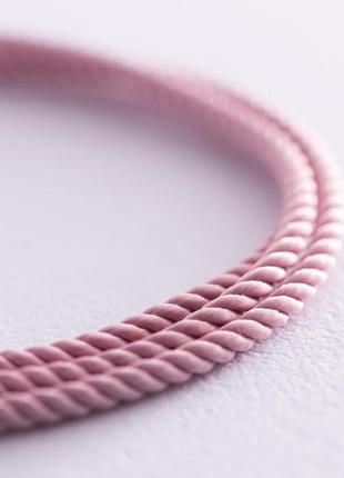 Шелковый розовый шнурок с гладкой застежкой 
(2мм) 184022 фото