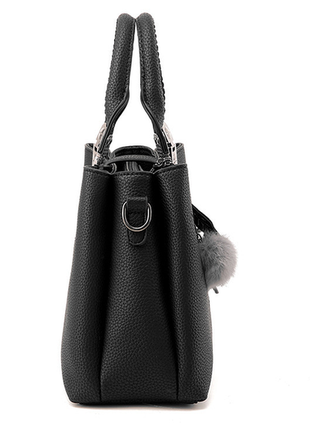 Класична жіноча сумка через плече з брелком, модна, якісна жіноча сумочка еко шкіра повсякденна3 фото