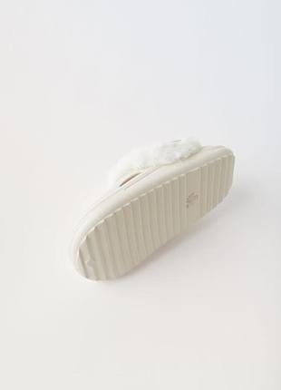 Белые/молочные сабо/кроксы с мехом на девочку 24 размер зара/zara4 фото